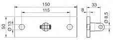 Wand-Stangenverbindung oben, horizontal, 1912VA-H